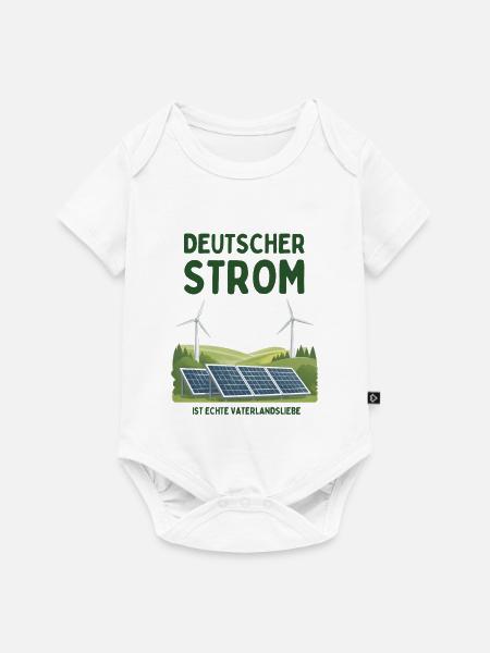 Deutscher Strom ist Vaterlandsliebe - Baby Premium Kurzarmbody - Weiß