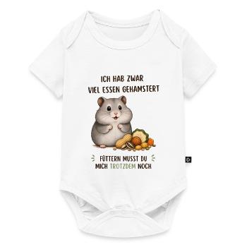 Hamster Hunger: Viel Essen, Noch Mehr Futter - Baby Premium Kurzarmbody - Weiß - Vorne
