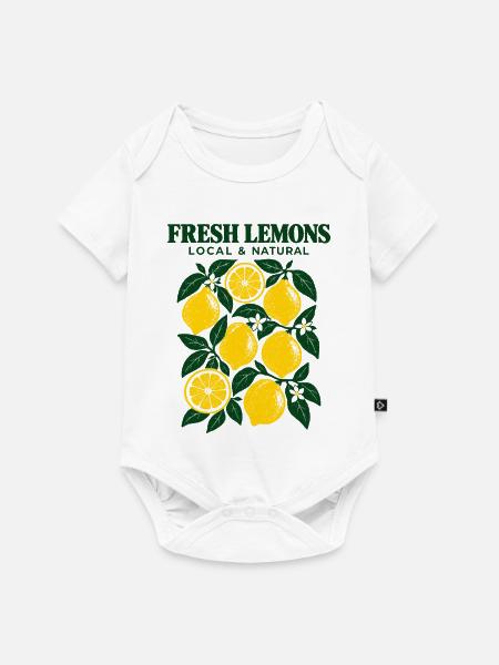 Frische Zitronen - Baby Premium Kurzarmbody - Weiß