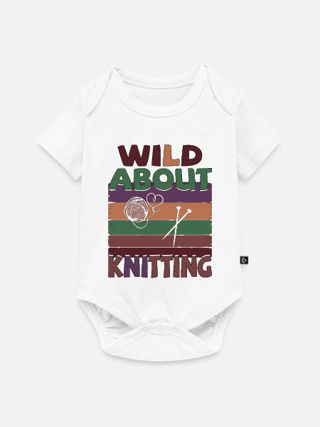 Stricken - Wild about knitting - Baby Premium Kurzarmbody - Weiß