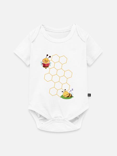 Bee - Baby Premium Kurzarmbody - Weiß