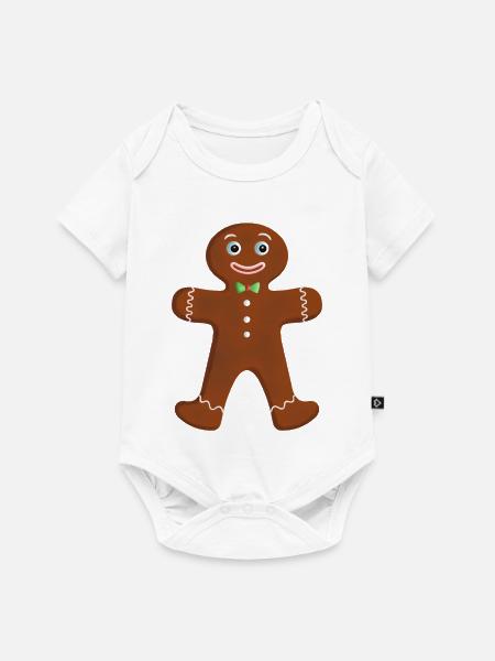 Lebkuchenmann - Klassisch mit Fliege - Baby Premium Kurzarmbody - Weiß