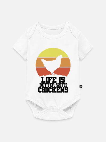 Huhn Retro Style Humor - Baby Premium Kurzarmbody - Weiß