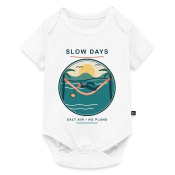 Slow Days Strandhammock Signet - Baby Premium Kurzarmbody - Weiß - Vorne