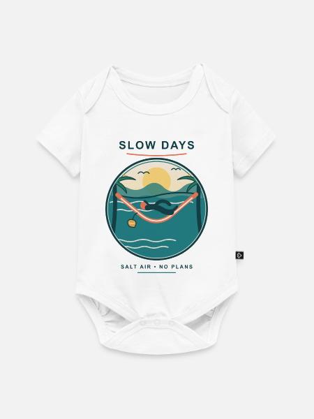 Slow Days Strandhammock Signet - Baby Premium Kurzarmbody - Weiß