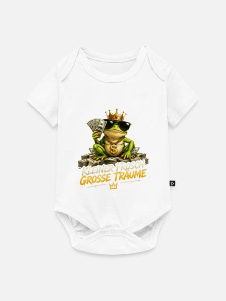 Kleiner Frosch Große Träume - Baby Premium Kurzarmbody - Weiß