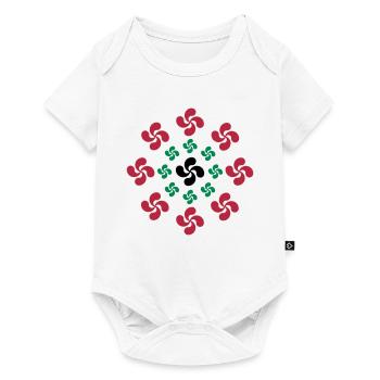 croix basque lauburu - Body à manches courtes Premium Bébé - blanc - Devant