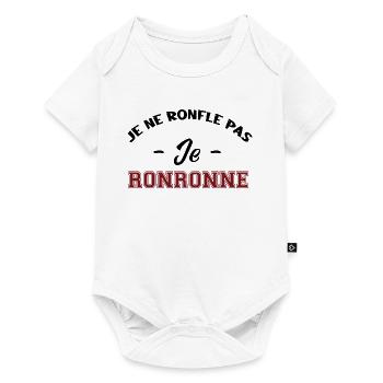 je ne ronfle pas je ronronne - Body à manches courtes Premium Bébé - blanc - Devant