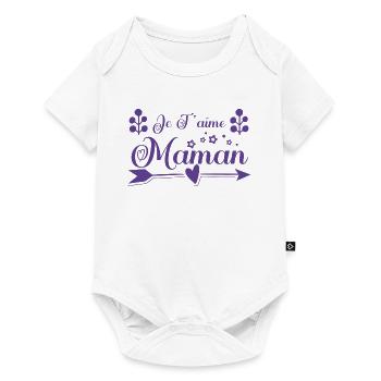 Je t'aime maman , cadeau maman. Cadeau mère. - Body à manches courtes Premium Bébé - blanc - Devant