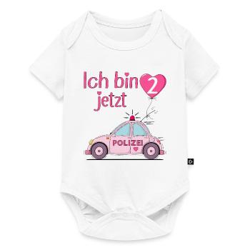 Voiture de police J’ai maintenant 2 ans Anniversaire Rose - Body à manches courtes Premium Bébé - blanc - Devant