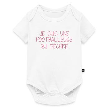 Ich bin ein rockiger Fußballer - Baby Premium Kurzarmbody - Weiß - Vorne