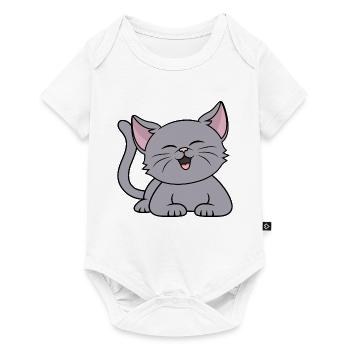 Mignon Chat Gris Chaton Chats Propriétaire de Chat - Body à manches courtes Premium Bébé - blanc - Devant