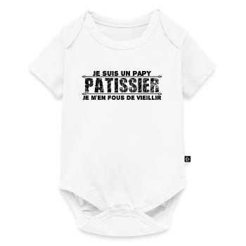 je suis un papy pâtissier cadeau d'anniversaire. - Body à manches courtes Premium Bébé - blanc - Devant