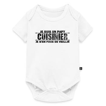 je suis un papy cuisinier cadeau anniversaire. - Body à manches courtes Premium Bébé - blanc - Devant