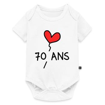 70. 70 ANS. 70e ANNIVERSAIRE. ANNIVERSAIRE 70 ANS. - Body à manches courtes Premium Bébé - blanc - Devant