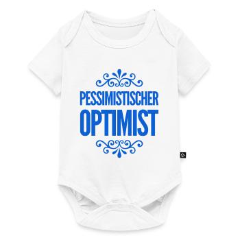 vor dir steht ein pessimistischer Optimist - Baby Premium Kurzarmbody - Weiß - Vorne
