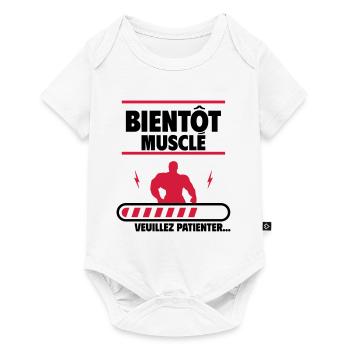 bientôt musclé, muscu, musculation - Body à manches courtes Premium Bébé - blanc - Devant