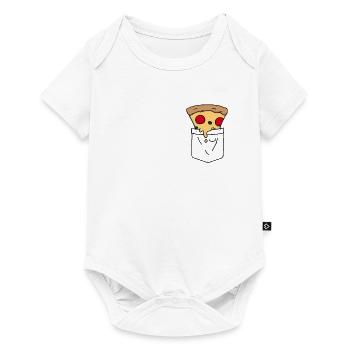 Pizza pizza piece breast pocket - Baby Premium short-sleeve bodysuit - white - Front
