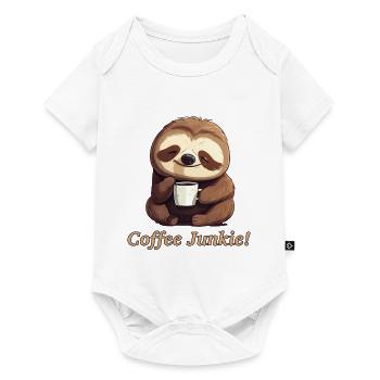 morning grouch coffee addicted sloth coffee junkie - Baby Premium short-sleeve bodysuit - white - Front
