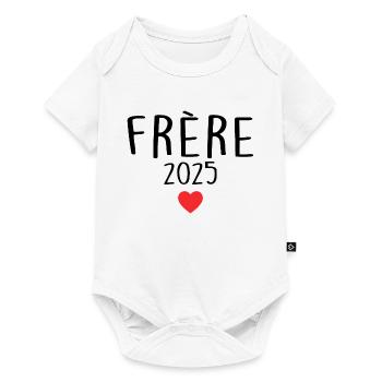 Frère 2025 - Futur Frère 2025 - Body à manches courtes Premium Bébé - blanc - Devant