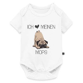 ich liebe meinen Mops - Baby Premium Kurzarmbody - Weiß - Vorne