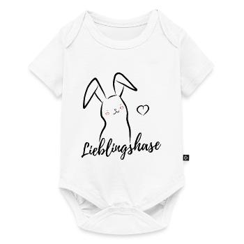 Lieblingshase verliebt Geschenkidee - Baby Premium Kurzarmbody - Weiß - Vorne
