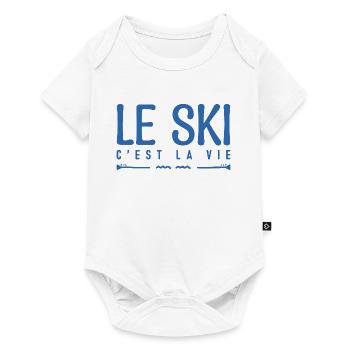 Le ski c'est la vie. cadeau skieur vacances de ski - Body à manches courtes Premium Bébé - blanc - Devant