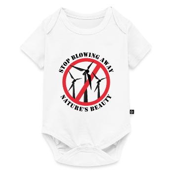 Anti wind energy, Stop wind power, No Wind turbine - Baby Premium short-sleeve bodysuit - white - Front