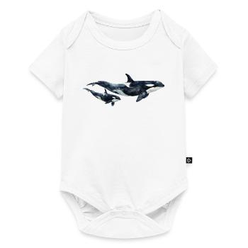killer whale mom baby - Baby Premium Kurzarmbody - Weiß - Vorne