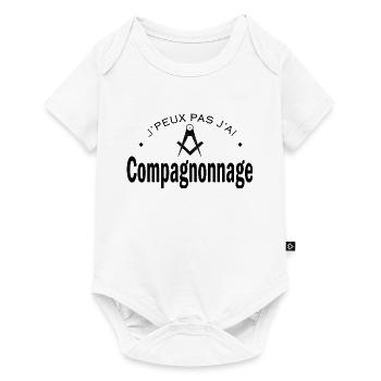 J'peux j'ai compagnonnage cadeau compagnons - Body à manches courtes Premium Bébé - blanc - Devant