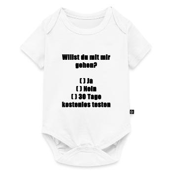 Willst du mit mir gehen? Ja, Nein, Testen? - Baby Premium Kurzarmbody - Weiß - Vorne