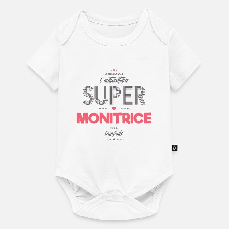 L authentique super monitrice - Body à manches courtes Premium Bébé - blanc