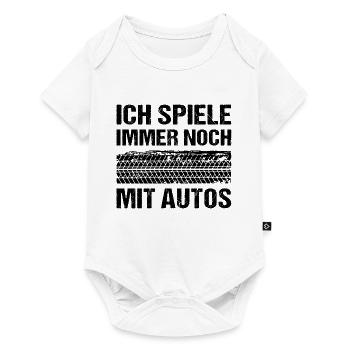 Ich spiele immer noch mit Autos - Baby Premium Kurzarmbody - Weiß - Vorne
