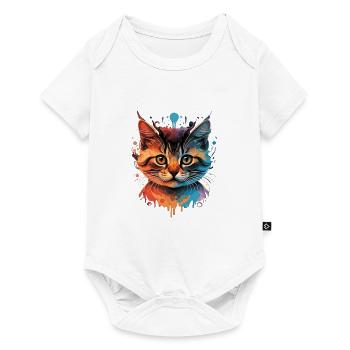 Cat Head Painting: Artistic Elegance - Baby Premium short-sleeve bodysuit - white - Front