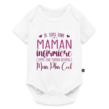 Cadeau Infirmière – Je Suis Une Maman Infirmière - Body à manches courtes Premium Bébé - blanc - Devant