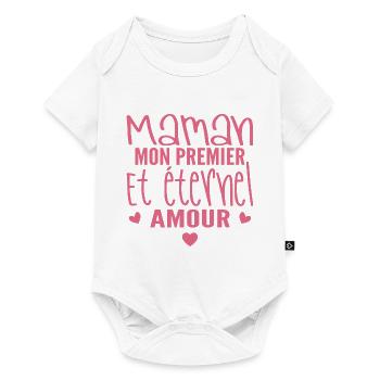 éternel amour cadeau maman - Body à manches courtes Premium Bébé - blanc - Devant