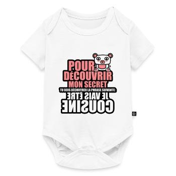 mon secret je vais être cousine - Body à manches courtes Premium Bébé - blanc - Devant