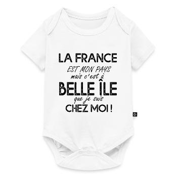 BELLE ÎLE c'est chez moi cadeau breton - Body à manches courtes Premium Bébé - blanc - Devant