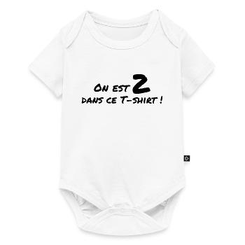 On est 2 - Body à manches courtes Premium Bébé - blanc - Devant