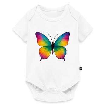 Papillon à l’aquarelle – Farbenfroher Schmetterling - Body à manches courtes Premium Bébé - blanc - Devant