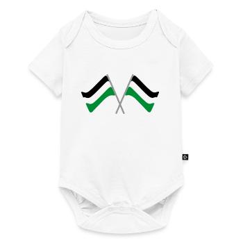 Drapeau noir-blanc-vert | stade de football de drapeau - Body à manches courtes Premium Bébé - blanc - Devant