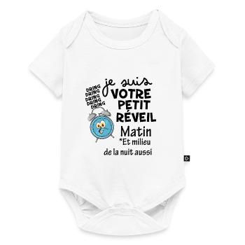 Baby reveil matin et nuit - Body à manches courtes Premium Bébé - blanc - Devant