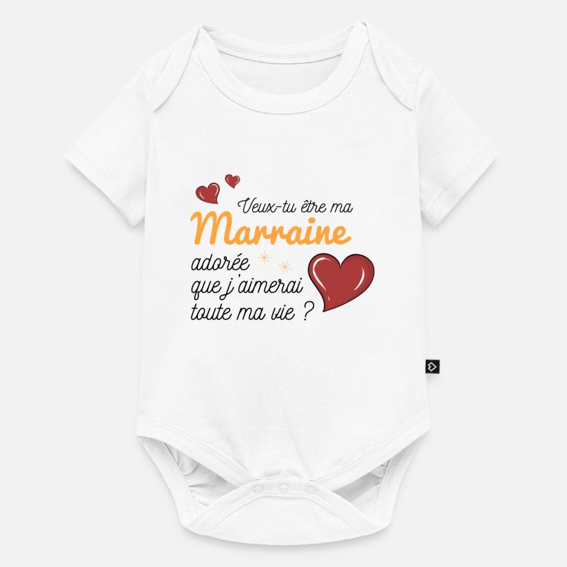 Demande Marraine Originale - Body à manches courtes Premium Bébé - blanc