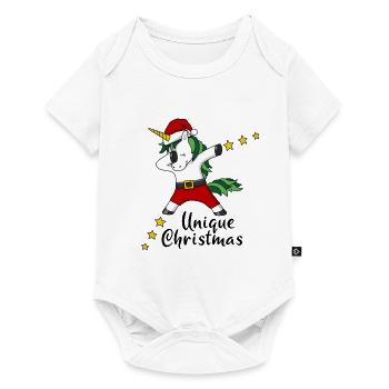 Unique Christmas Unicorn dabing Santa Claus - Baby Premium short-sleeve bodysuit - white - Front