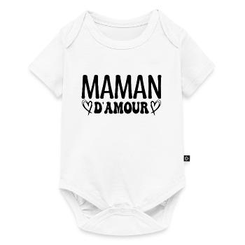 Maman d'amour, fêtes des mères. cadeau maman, mère - Body à manches courtes Premium Bébé - blanc - Devant
