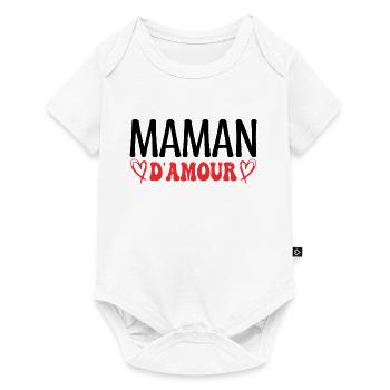 Maman d'amour, fêtes des mères. cadeau maman, mère - Body à manches courtes Premium Bébé - blanc - Devant