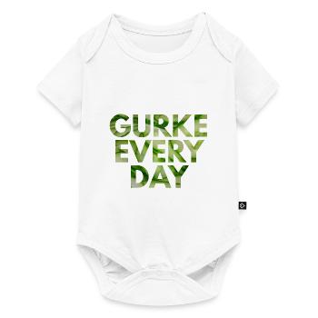 Gurke Every day . Gurke jeden Tag - Baby Premium Kurzarmbody - Weiß - Vorne