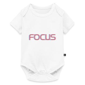 Focus Écriture Illusion d’optique Chemise - Body à manches courtes Premium Bébé - blanc - Devant