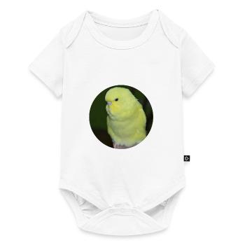 Perruche perruche jaune - Body à manches courtes Premium Bébé - blanc - Devant