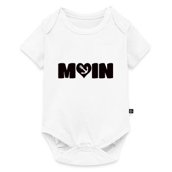 Moin Herz Anker Shirt - Baby Premium Kurzarmbody - Weiß - Vorne